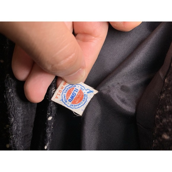 Vintage Michelle Stuart Womens Jacket 100% Wool Black Speckled Button Up Petite - Picture 10 of 11